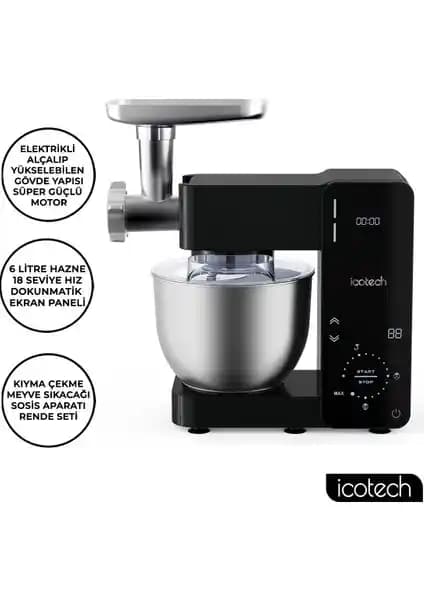 Icotech SM60 6 Litre Profesyonel Stand Mikser ile Çok Fonksiyonlu Mutfak Çözümleri