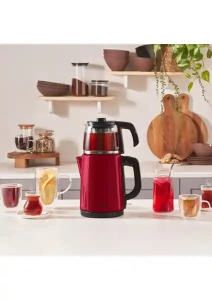 Karaca Viva Magenta 2'si Bir Arada Çay Makinesi ve Kettle Modern Tasarım ve Yüksek Performans