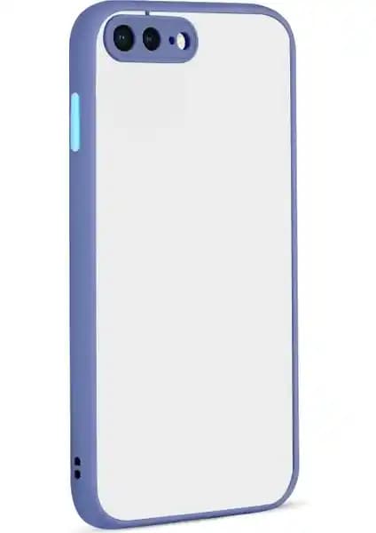 KNY Apple iPhone 8 Plus Renkli Kenarlı ve Darbelere Dayanıklı Şeffaf Kılıf