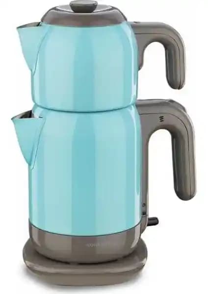 Korkmaz A369-10 Demtez Çay Makinesi Turkuaz Renkli Modern Tasarım ve Güçlü Fonksiyonellik