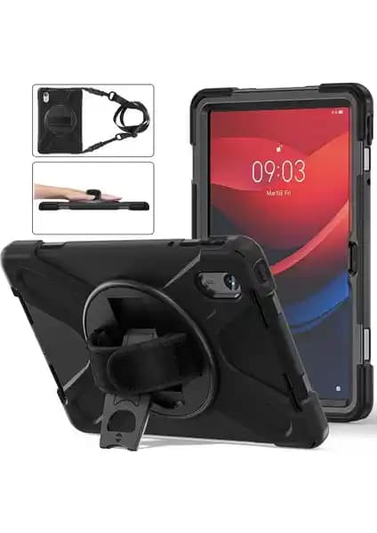 Lenovo Tab M9 için dayanıklı ve fonksiyonel MobaxAksesuar Defender Zırhlı Tank Kılıfı