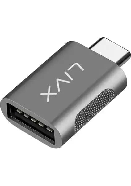 Livx USB 3.0 to Type-C Adaptör Gri - Hızlı Veri Aktarımı ve Çok Yönlü Bağlantı Çözümü