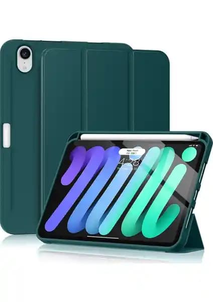 MobaxAksesuar Apple iPad Mini 7 ve Mini 6 için Kaliteli Smart Case ve Kalem Bölmeli Kılıf