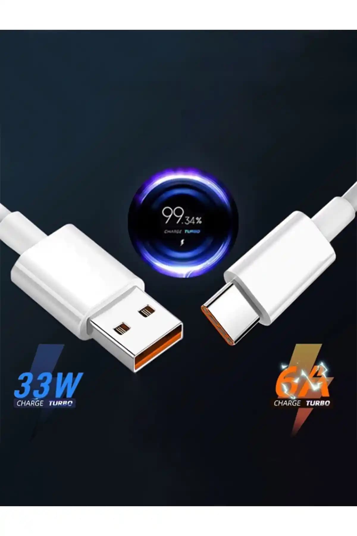 Okyanustech Xiaomi Type-C Turbo Hızlı Şarj Kablosu Günlük Kullanım İçin Güçlü ve Dayanıklı