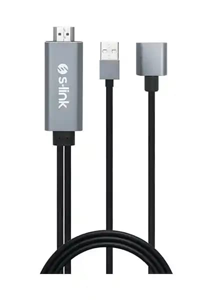 S-Link SL-IPH25 HDMI To Usb-F 2m Mobil Telefon Uyumlu Görüntü Aktarıcı Kablo