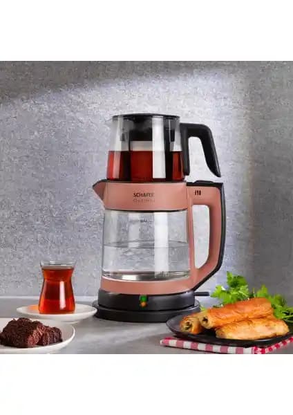 Schafer Optimal Elektrikli Cam Çay Makinesi Rosegold Modern ve Şık Tasarım