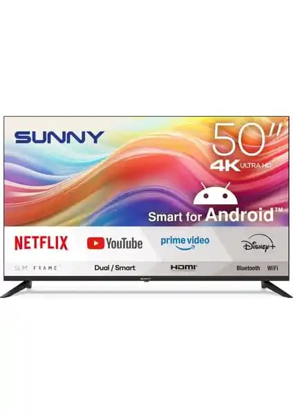 Sunny SN50LEDH6886 50 İnç 4K Ultra HD Android LED TV Modern Ev Eğlencesi İçin Uygun Bir Seçenek