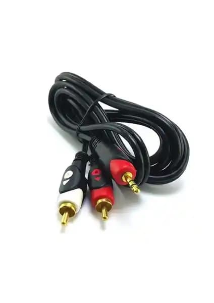 Swat 2Rca 3,5Mm 1.5 Metre Stereo Kablo Gold ile yüksek kaliteli ses iletimi