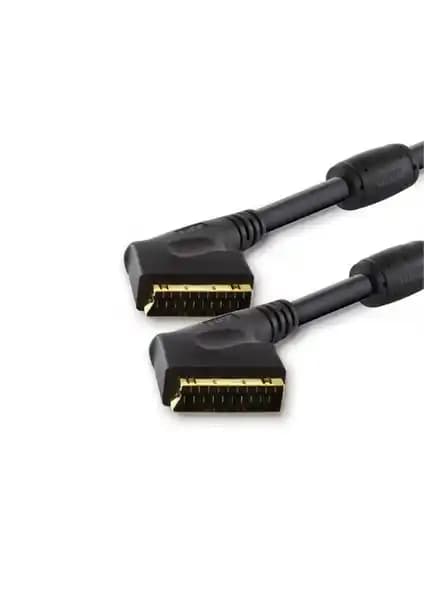 TTAF Scart Profesyonel Kalitede 24K Altın Kaplama ve Feritli 2 Metre Kablo