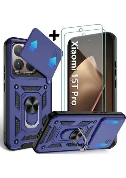 Xiaomi Mi 15T Pro için M.TK Moveteck Kılıf ve Ekran Koruyucu Seti Güçlü Koruma ve Şık Tasarım