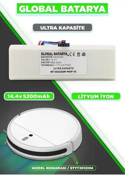 Xiaomi Mi Vacuum Mop 1C 2-in-1 Akıllı Robot Süpürge Bataryası Performans ve Güvenlik Özellikleri