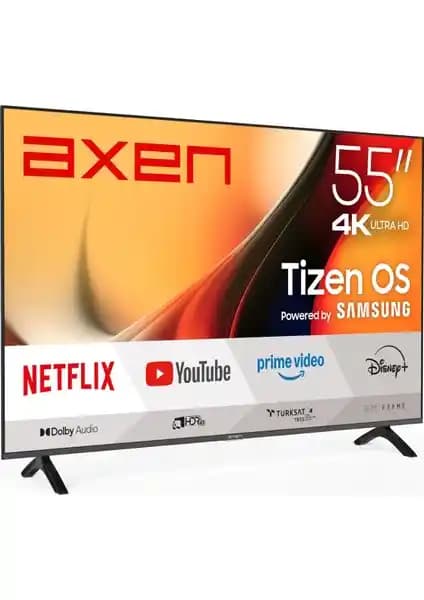 Axen AX55FMN501 55 İnç 4K Ultra HD Smart LED TV ile Ev Sineması Deneyimini Yükseltin
