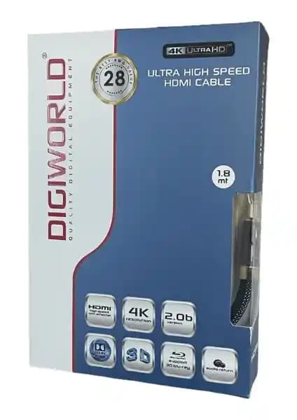 Digiworld Dıgıworld AWG 2.0 4K HDMI Kablo 1.8m yüksek çözünürlük ve ses kalitesi sunar