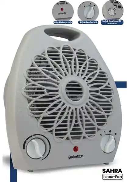 Goldmaster Sahra Gri 2000 Watt Çok Fonksiyonlu Güvenli Isıtıcı Fan Özellikleri ve Kullanım Alanları