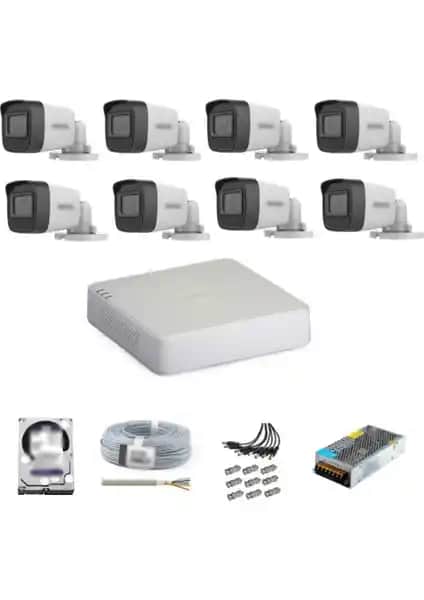 Hikvision 8 Kameralı Güvenlik Kamera Seti: Yüksek Çözünürlük ve Uzun Kayıt Süresi