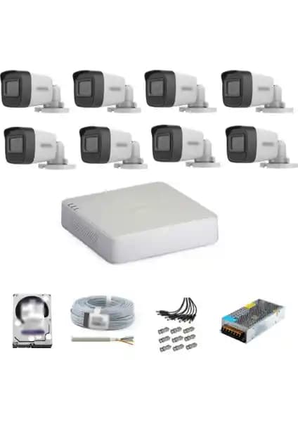 Hikvision 8 Kameralı Güvenlik Kamera Seti: Yüksek Çözünürlük ve Uzun Kayıt Süresi