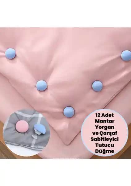 İnfeta 12 Adet Mantar Yorgan Kılıfı ve Çarşaf Sabitleyici Düğme Seti ile Yatakta Konfor ve Pratiklik Artışı