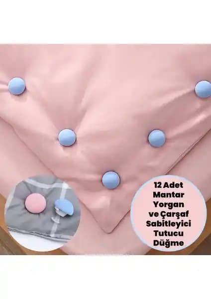 İnfeta 12 Adet Mantar Yorgan Kılıfı ve Çarşaf Sabitleyici Düğme Seti ile Yatakta Konfor ve Pratiklik Artışı