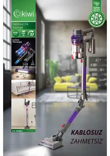 Kiwi KVC-4040BLF Katlanabilir Kablosuz Dik Süpürge ile Modern Temizlik Deneyimi