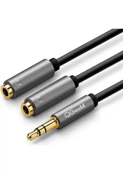 QGeeM QG-AU08 3.5 mm Dişi Aux Çoğaltıcı Ses Kalitesini Artıran Pratik Çözüm