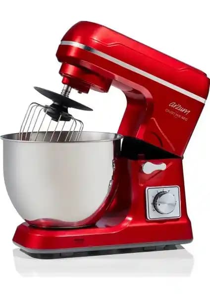 Arzum Ar1143-K Crust Mix Neo Stand Mikser: Güçlü Motor ve Geniş Kapasiteli Kırmızı Tasarım