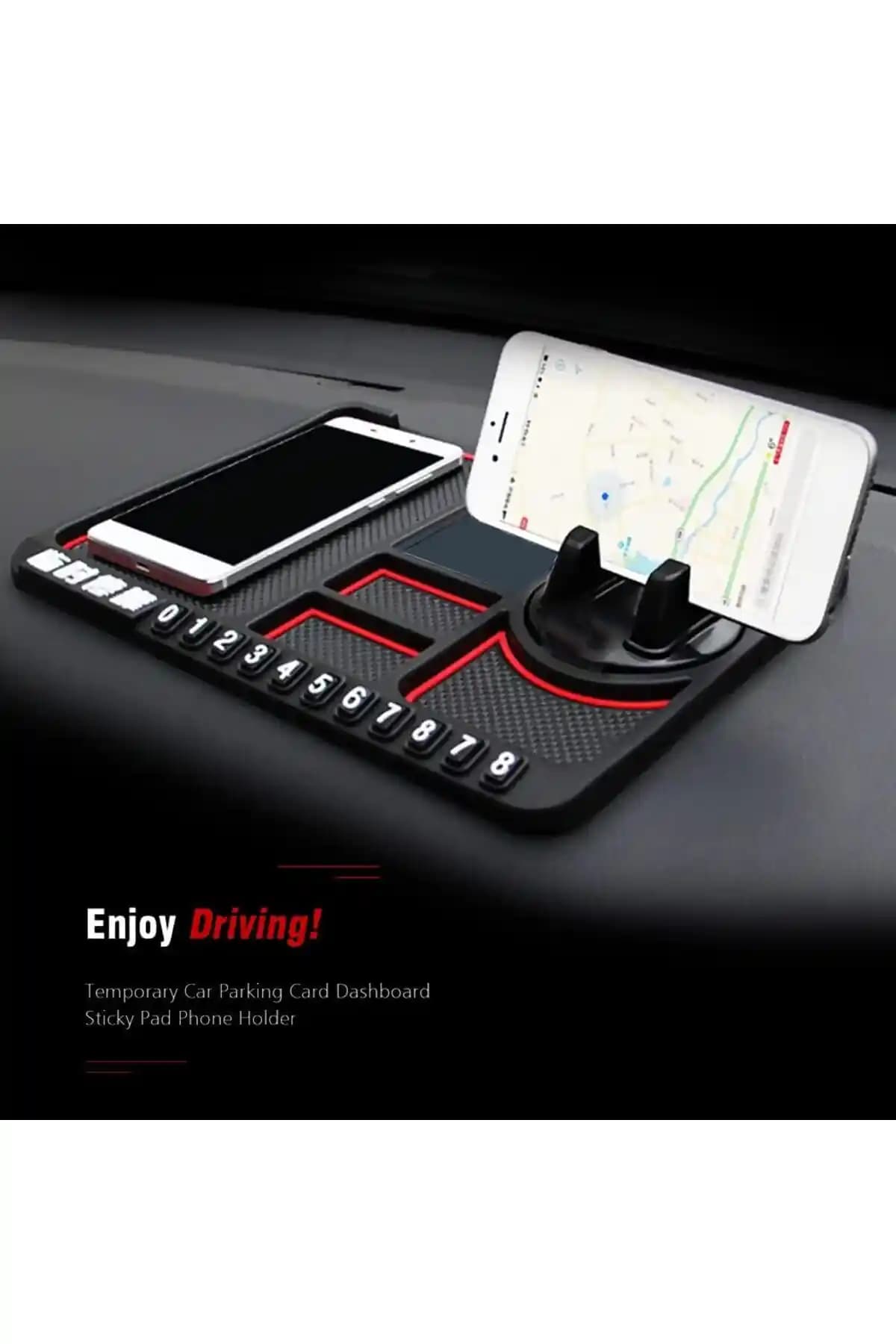 Asfal Numaratörlü, Telefon Tutuculu, Yıkanabilir ve Kaymaz Araç Torpido Düzenleyici