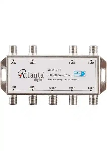 Atlanta ADS-03 1x8 DiSEqC Switch: Yüksek Performanslı Uydu Anahtarı ve Kompakt Tasarım