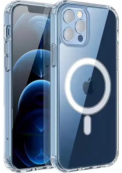 Case 4U Apple iPhone 13 Pro Max Şeffaf ve Dayanıklı Magsafe Özellikli Kılıf