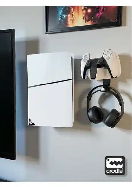 Crodle Playstation 5 Slim Duvar Standı ve Şarj İstasyonu ile Oyun Alanınızı Düzenleyin