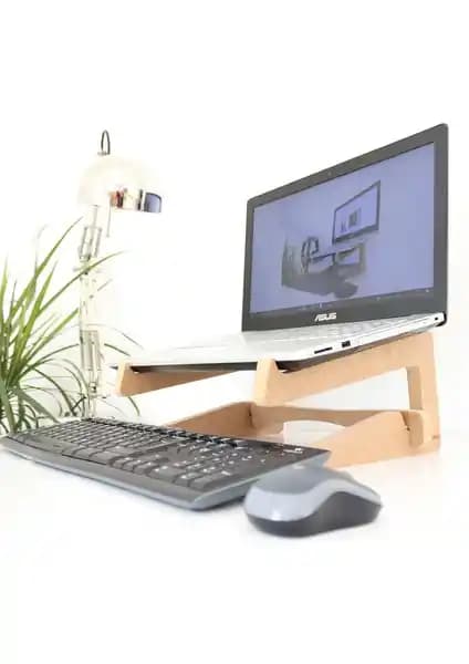 Hansdo Ahşap Laptop Standı ile Ergonomik ve Şık Çalışma Alanı Tasarımı