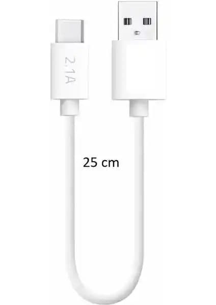 Hiqonic Samsung Uyumlu Type-C USB Powerbank Hızlı Şarj ve Data Kablosu 2.1A 25CM