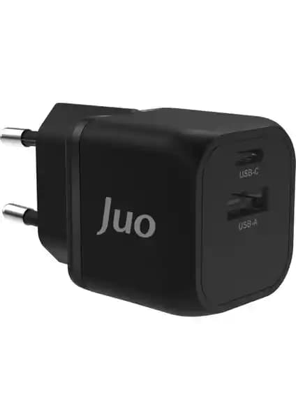 Juo 20W GaN USB-C + USB-A Şarj Aleti: Kompakt ve Güçlü Hızlı Şarj Çözümü