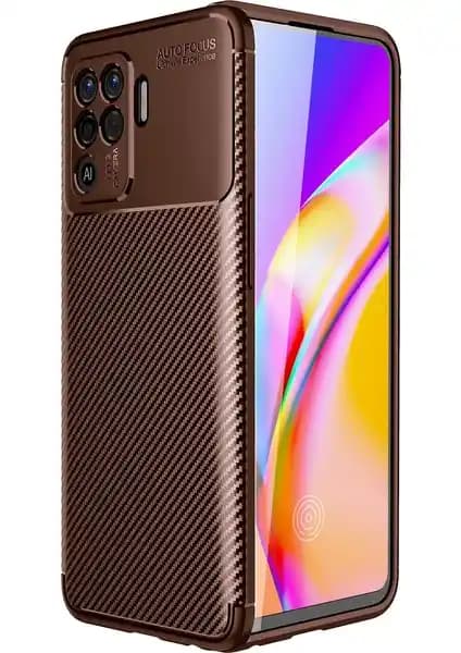 KNY Oppo Reno 5 Lite Karbon Desenli Lüks Silikon Kılıf ile Şık ve Dayanıklı Koruma