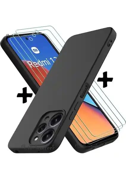 M.TK Moveteck Redmi 12 Soft Mat Silikon Kılıf ve 9H Ekran Koruyucu Seti