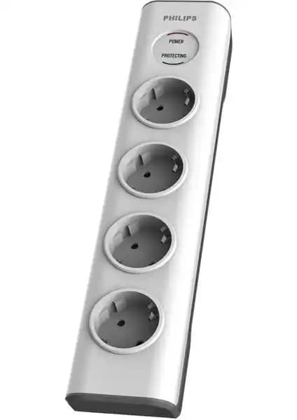 Philips SPN7040WA/62 Dörtlü Akım Korumalı Priz ile Güvenli ve Pratik Elektronik Kullanımı