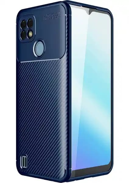 Realme C25 için Karbon Desenli Lux Negro Silikon Kılıf - Şık ve Dayanıklı Koruma