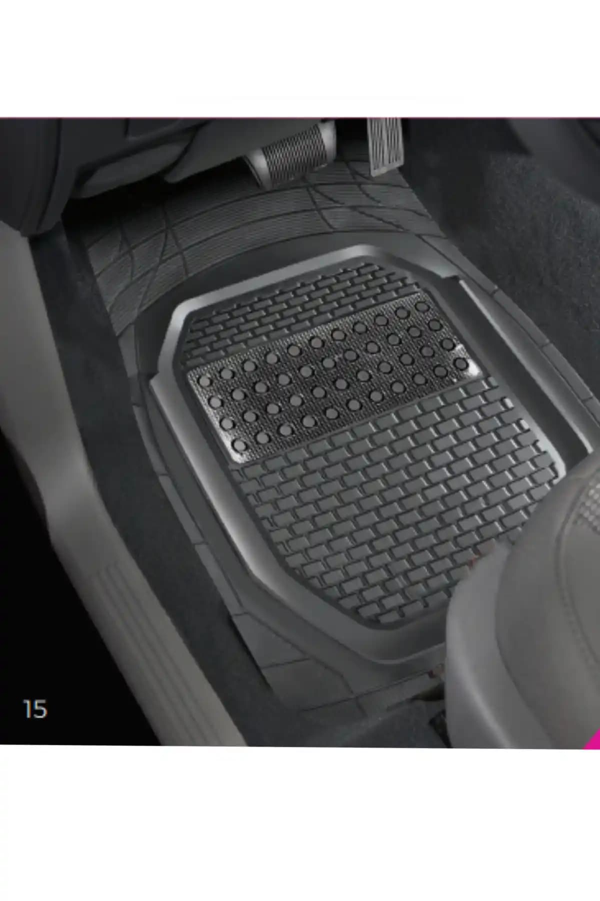 Safir Ford Tourneo Courier 2014 sonrası için kesilebilir, derin havuzlu krom karbon paspas