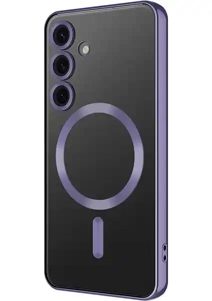 Samsung Galaxy S24 için Kamera Lens Korumalı, Renkli Magsafe Uyumlu Şeffaf Silikon Kılıf