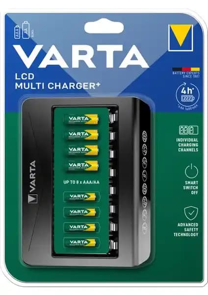 Varta LCD Multi Şarj Cihazı: 8 Pil Kapasiteli Hızlı ve Enerji Verimli Şarj Çözümü