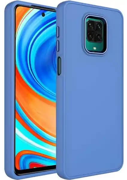 Xiaomi Redmi Note 9 Pro için Parlak Metal Detaylı Pastel Silikon Vip Case Ruby Kılıf