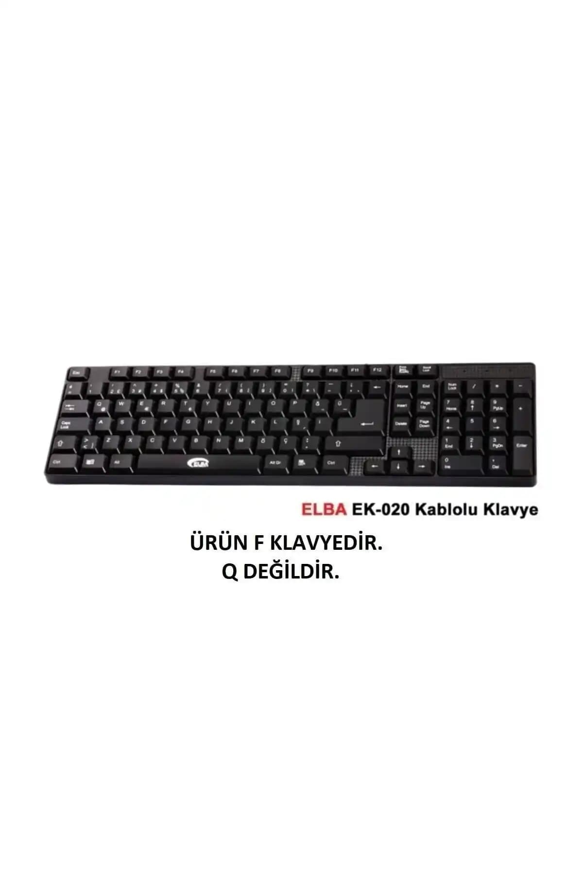 Elba F Kablolu USB Klavye Ofis ve Ev Kullanımı için Dayanıklı ve Ergonomik Tasarım