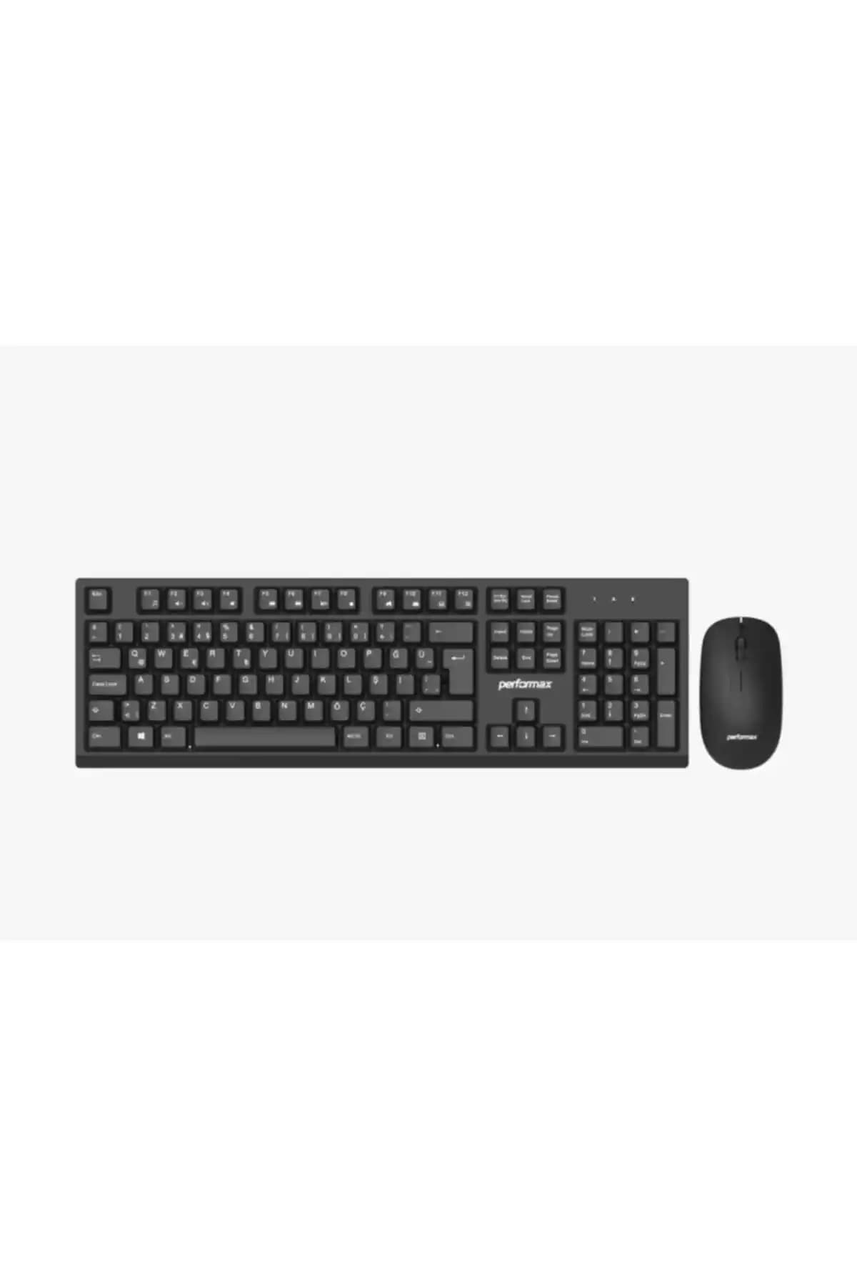 Performax SK1004 Kablosuz Siyah Klavye ve Mouse Seti - Modern Ofis ve Ev Kullanımı İçin