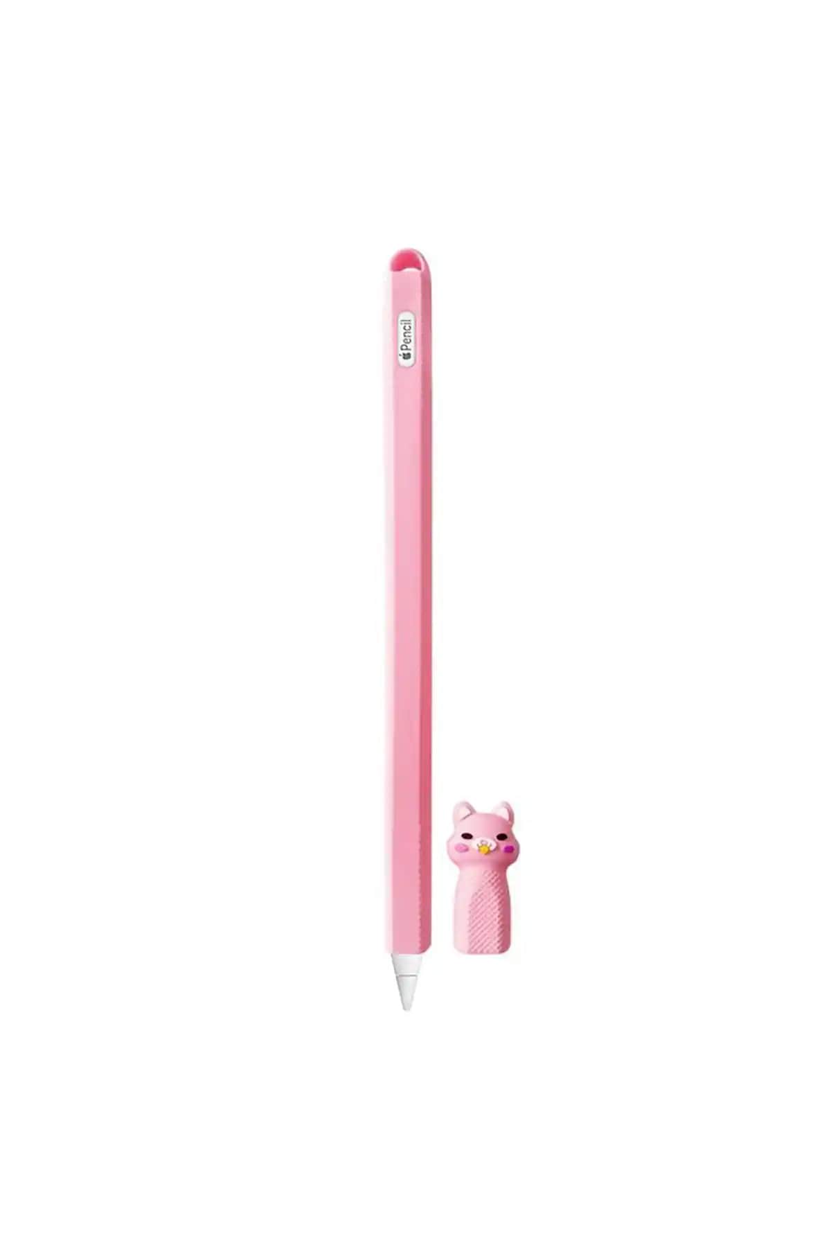 TagoMoon Apple Pencil 2. Nesil Uyumlu Renkli Kedi Figürlü Silikon Koruyucu