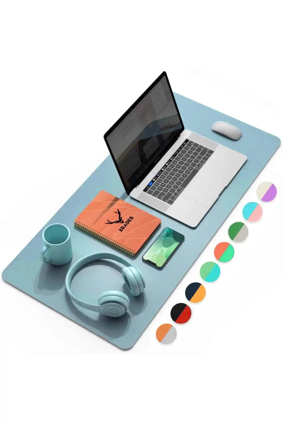 Xrades Çift Renk Deri Mousepad: Şık ve Dayanıklı Masa Düzeni Aksesuarı
