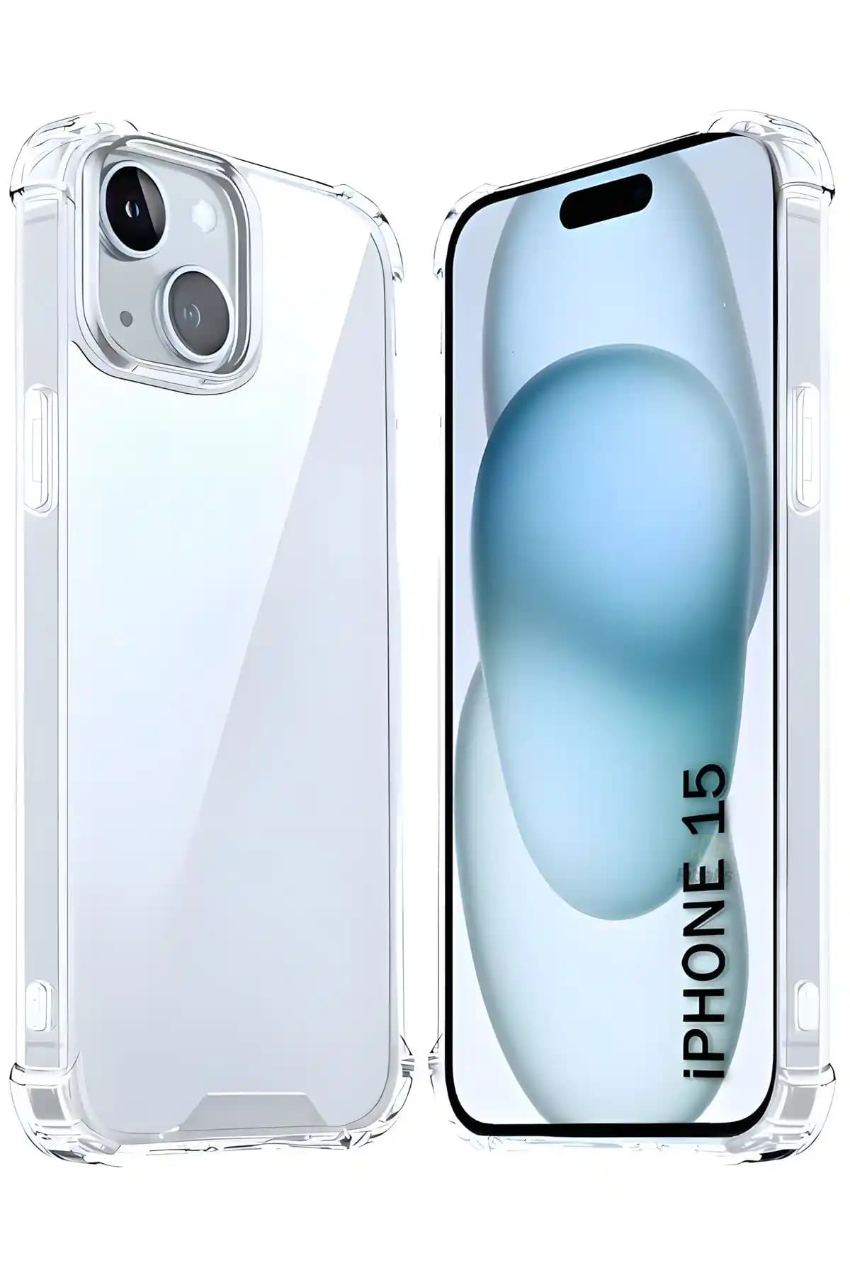 Fibaks Apple iPhone 15 Uyumlu Şeffaf Silikon Kılıf ile Estetik ve Güçlü Koruma