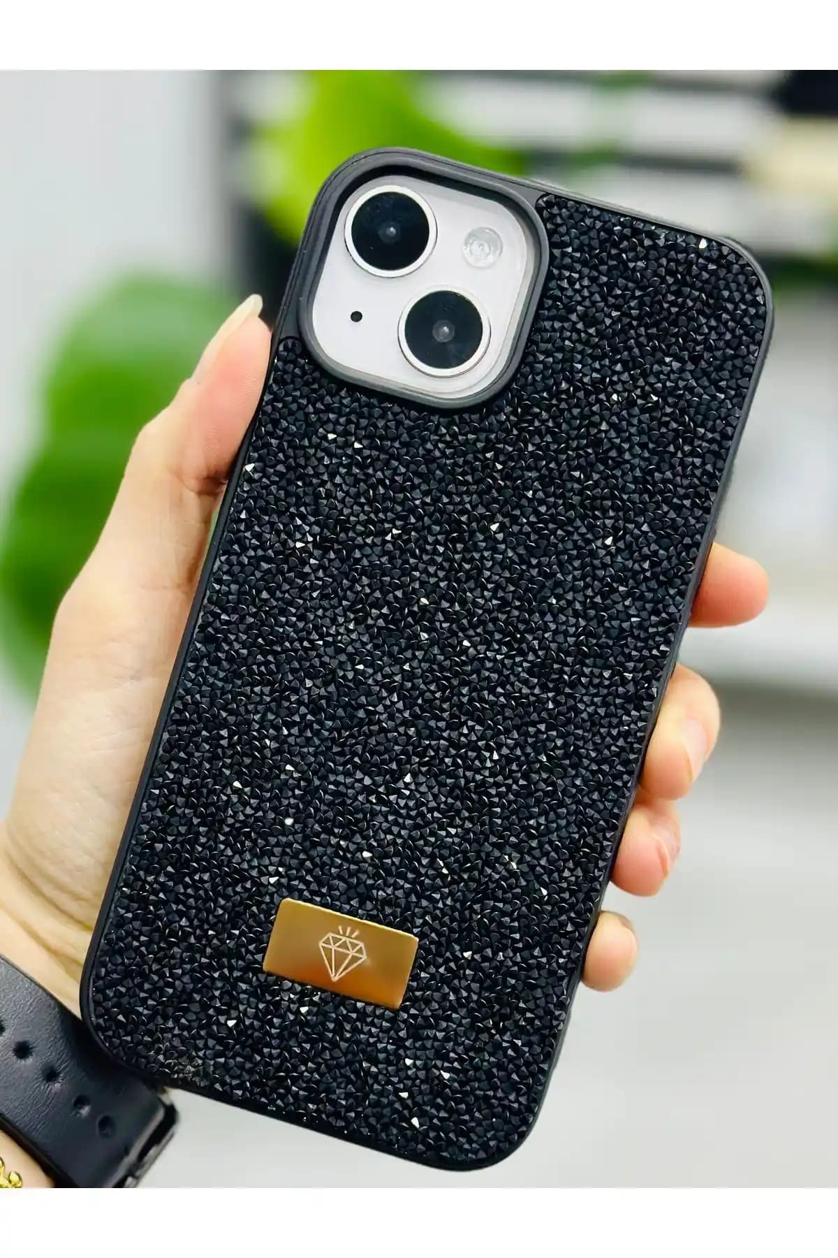 Go Aksesuar Elmas Tasarımlı Parlak Silikon iPhone 13-15 Kılıfı Şıklık ve Koruma Sağlar