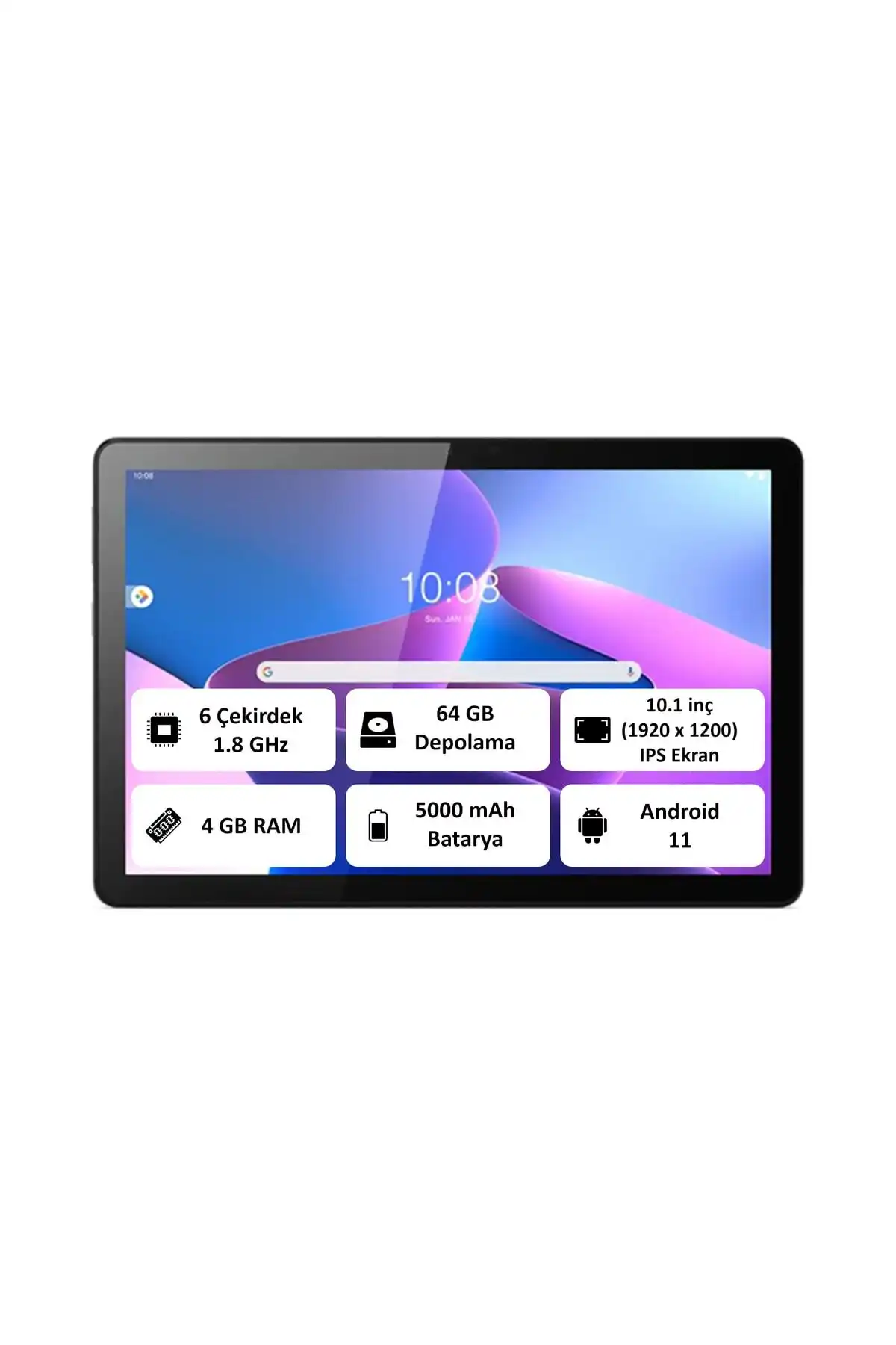 Lenovo Tab M10 (3.3. Nesil) 10.1 inç IPS ekranlı, güçlü performanslı ve taşınabilir tablet